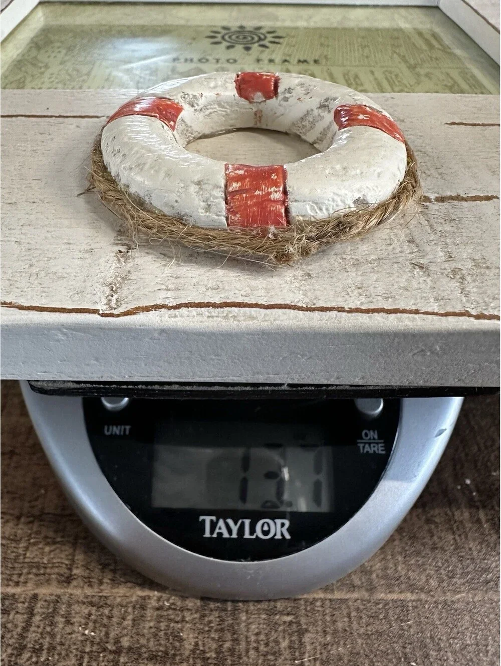 Nautical Themed Photo Frame with Life Preserver Accents